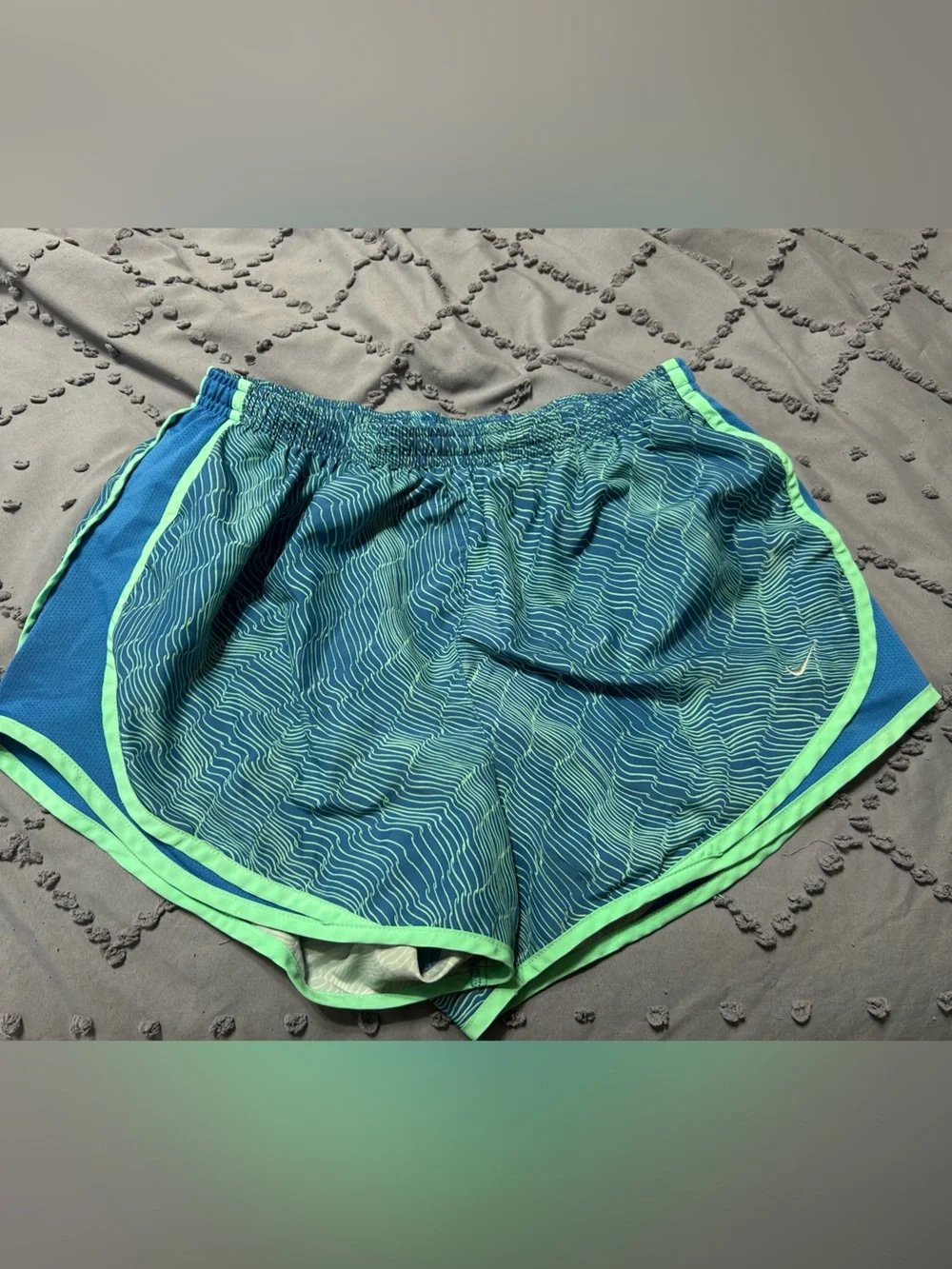 Nike Women’s Blue and Lime Green Running Shorts